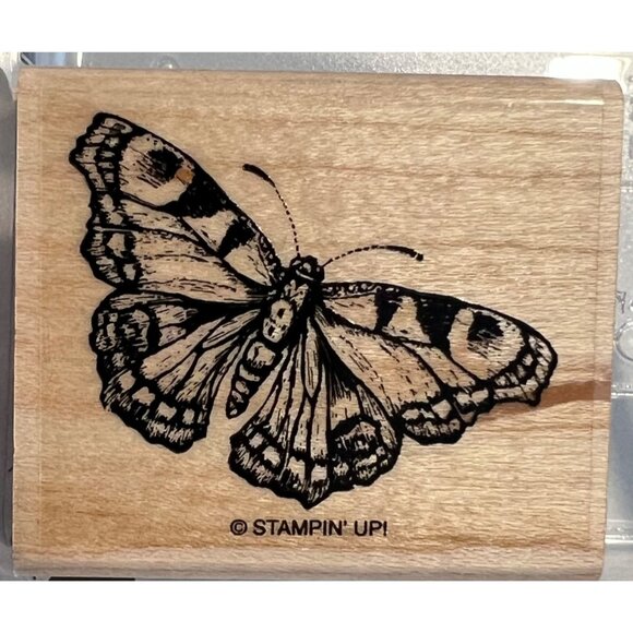 Butterfly Rubber Stamp All A Flutter By Stampin Up! Wood Mounted Craft Tool For - Picture 1 of 3